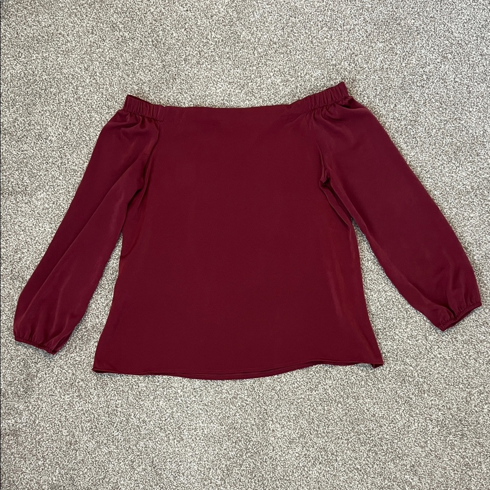 Les Amis Elegant Burgundy Off Shoulder Top - Picture 6 of 6